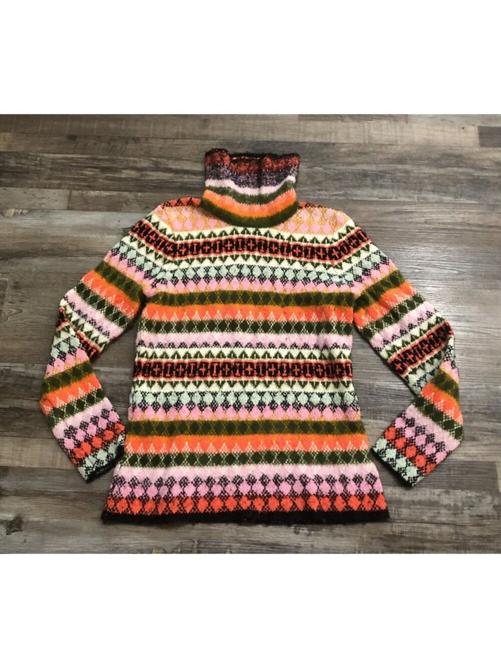 Maeve by Anthropologie Carol Mulitcolor Stripe Turtleneck Sweater Medium